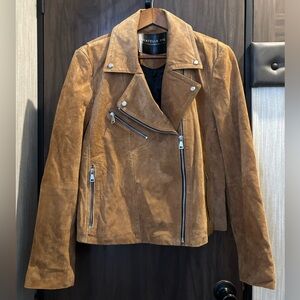 Women’s BAGATELLE NYC suede genuine leather Tan jacket. Size XL.